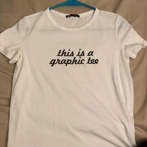 white graphic tee